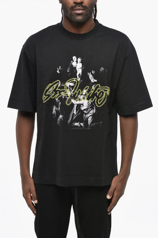 Crew Neck MARY SKATE T-Shirt with Print and Embroidery
