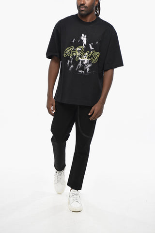 Crew Neck MARY SKATE T-Shirt with Print and Embroidery
