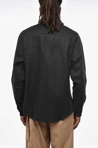 Solid Linen Shirt S-EMIL with Pocket