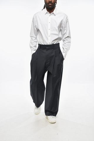 LA CASA Double-Pleated Stretch Cotton MARZIA Pants