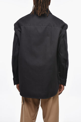 Overshirt in Twill di Cotone con Taschino