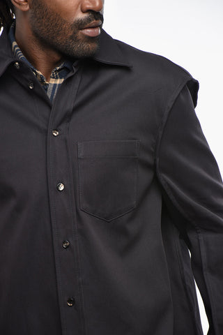 Overshirt in Twill di Cotone con Taschino