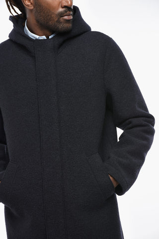 Cappotto in Lana Vergine con Cappuccio