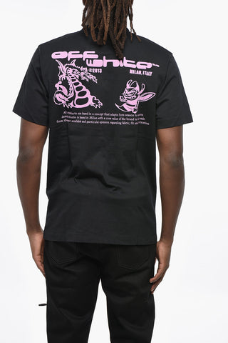 Crewneck T-Shirt DRAGON BEE with Flocked Print