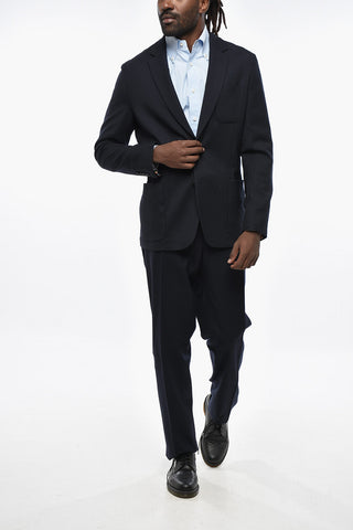 Two-Button Wool Jacket with Double Vents and Classic Notch Lapel