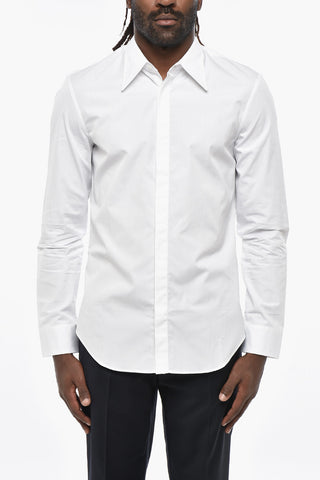 MM14 Poplin Cotton Shirt with Hidden Buttoning