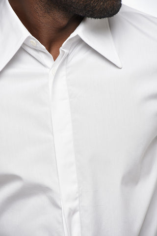 MM14 Poplin Cotton Shirt with Hidden Buttoning