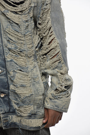 LUXOR Distressed Denim Worker Jacket JUMBO WORKER
