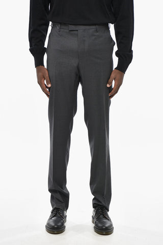 Stretch Virgin Wool Skinny Fit Pants