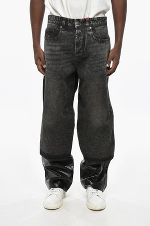 RED TAG Lederhose BRETCH mit Denim-Front