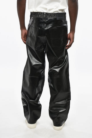 RED TAG Leather Trousers BRETCH with Denim Front