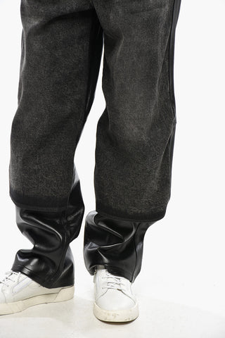 RED TAG Leather Trousers BRETCH with Denim Front