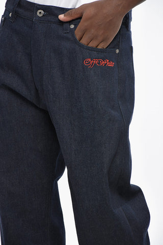 Jeans Straight Fit SCRIPT RAW in Denim Lavaggio Scuro 22cm