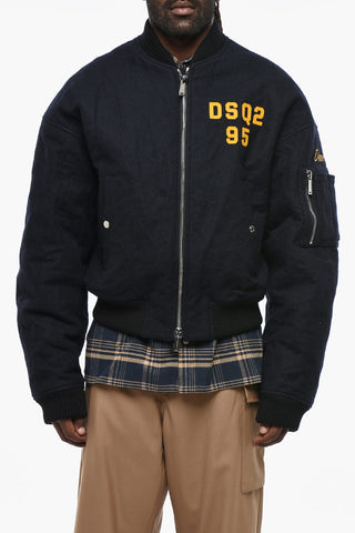 Wollfilz-Bomber 80'S mit Kontrastlogo