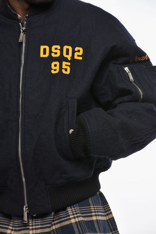 Wollfilz-Bomber 80'S mit Kontrastlogo