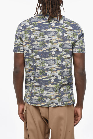 Poloshirt Aus Baumwolle Mit Strandprint
