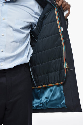 Jacke aus Wolle und Leinen mit herausnehmbarem Innen-Gilet