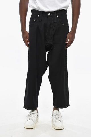 EYE MAN LEVIS Baggy-Fit Hosen aus Wollmischung mit Lederdetails