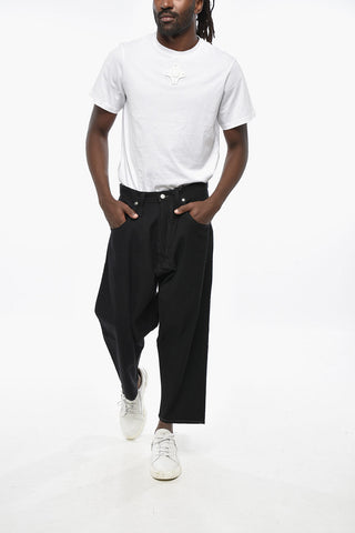 EYE MAN LEVIS Baggy-Fit Hosen aus Wollmischung mit Lederdetails