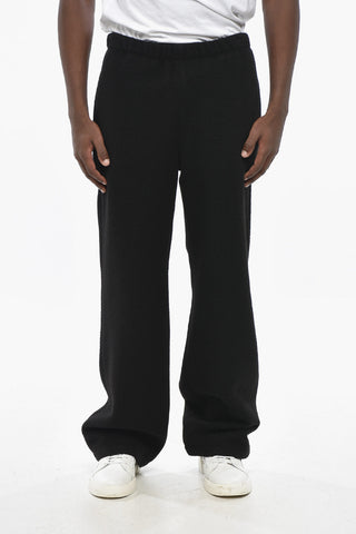 Straight Leg Virgin Wool Pants with Elastic Waistband