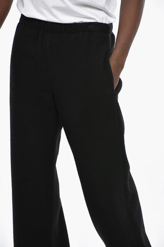 Straight Leg Virgin Wool Pants with Elastic Waistband