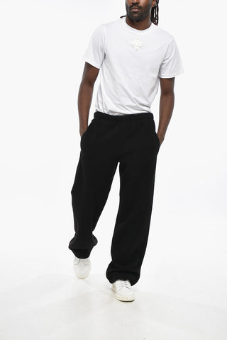 Straight Leg Virgin Wool Pants with Elastic Waistband