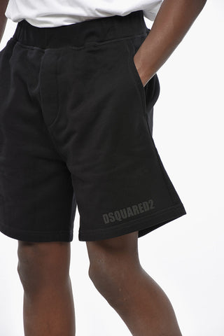 Cotton Fleece Shorts With Tone-On-Tone Logo