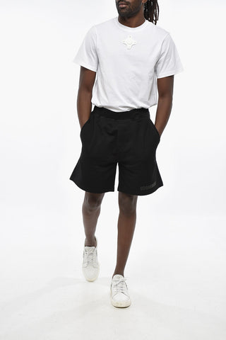 Cotton Fleece Shorts With Tone-On-Tone Logo