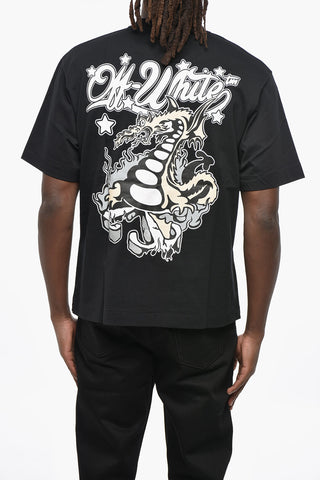 Crew Neck DRAGON SKATE T-Shirt with Back Print