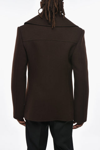 Felted Wool Jacket with Hidden Buttoning and Zip Details