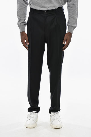 ADANI Single-Pleated Virgin Wool Cargo Pants