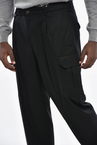 ADANI Single-Pleated Virgin Wool Cargo Pants