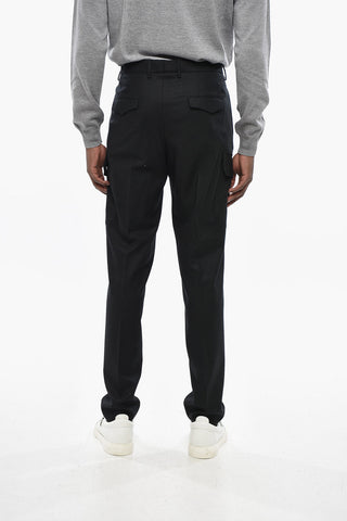 ADANI Single-Pleated Virgin Wool Cargo Pants