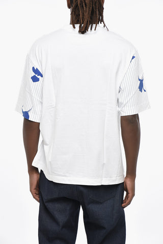 Crew Neck BOOKISH STRIPES Cotton T-Shirt