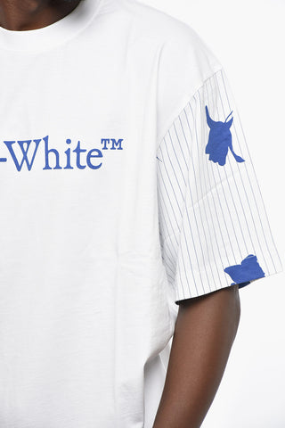 Crew Neck BOOKISH STRIPES Cotton T-Shirt