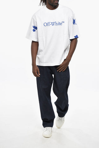 Crew Neck BOOKISH STRIPES Cotton T-Shirt