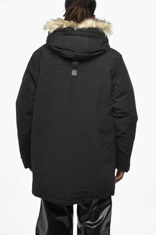 Solid Color ANNEX Down Jacket with Faux Fur Detail