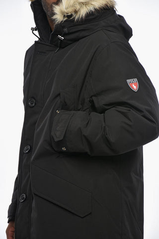 Solid Color ANNEX Down Jacket with Faux Fur Detail