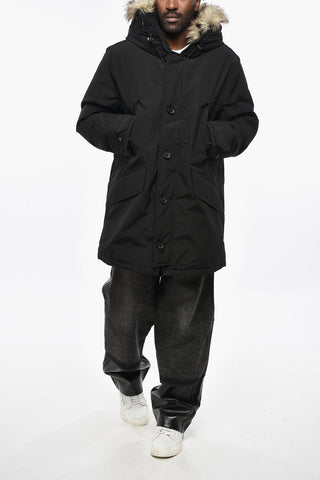 Solid Color ANNEX Down Jacket with Faux Fur Detail