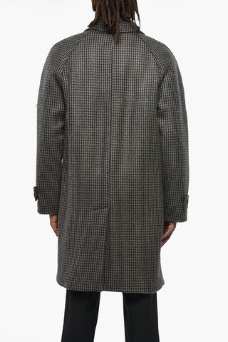 Houndstooth Patterned MARCELLO Coat with Quilted Lining