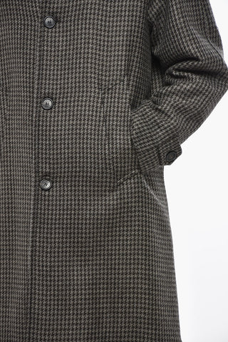 Houndstooth Patterned MARCELLO Coat with Quilted Lining
