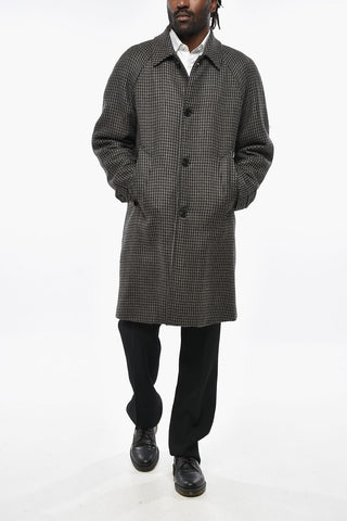 Houndstooth Patterned MARCELLO Coat with Quilted Lining