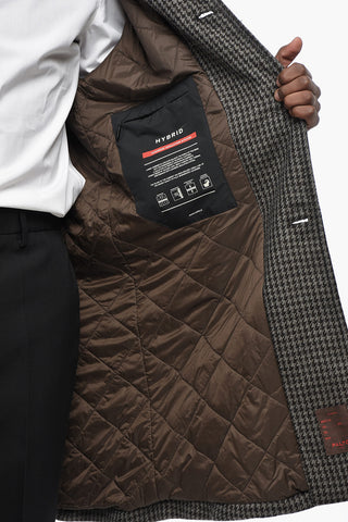 Houndstooth Patterned MARCELLO Coat with Quilted Lining