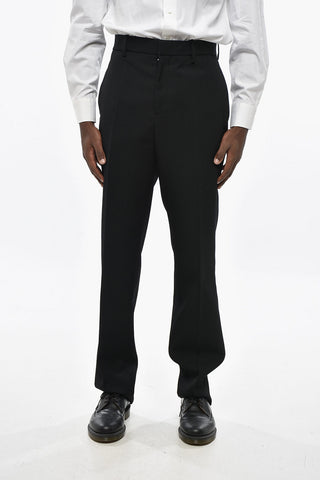 울 스트레이트 핏 바지 벨트 고리
