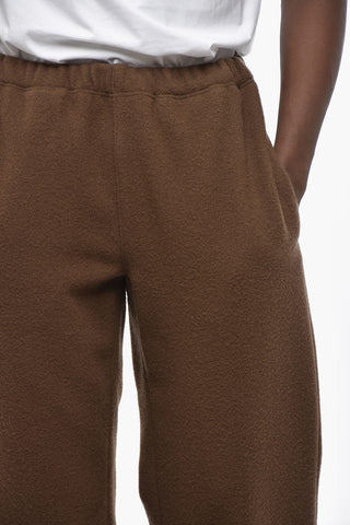 Virgin Wool Straight-Leg Pants with Elastic Waist