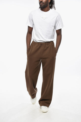 Virgin Wool Straight-Leg Pants with Elastic Waist