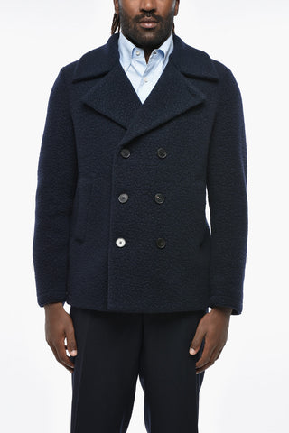 Peacoat Doppiopetto in Misto Lana Bouclè