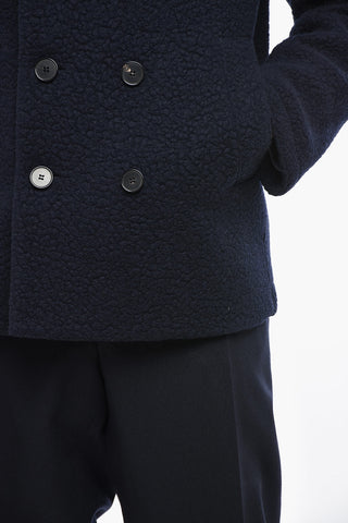 Peacoat Doppiopetto in Misto Lana Bouclè