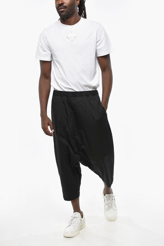 SHIRT Pantaloni in Cotone Leggero a Cavallo Basso con Elastico in Vita