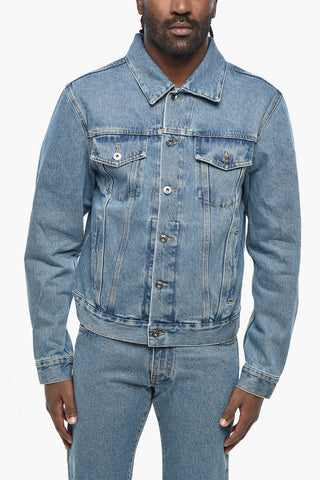 Giubbotto in Denim DIAG TAB con Stampa Posteriore